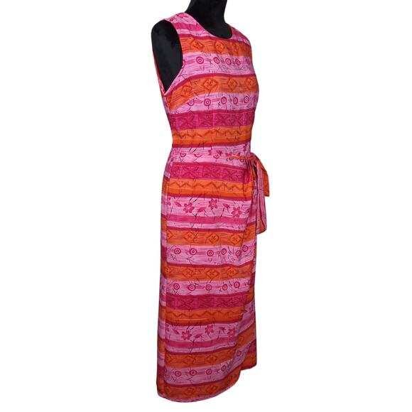 Sag Harbor Women's Dress Sz 10 Floral Pink Casual Preppy Modest Colorful Artsy - Picture 7 of 12